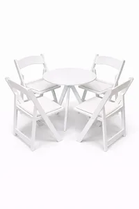 שולחן קפה פריז רגל לבנה טופ לבן