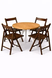 שולחן קפה טוסקני רגל לבנה טופ עץ