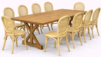 שולחן נזירים+כיסא אליזבט טבעי