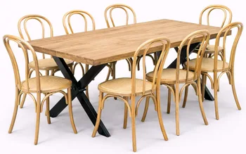 שולחן דגם יוגב חשוף+כיסא טונט טבעי