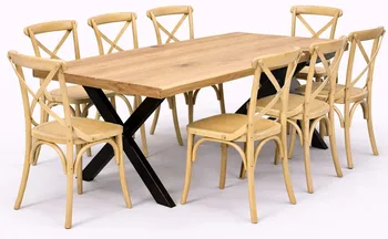 שולחן דגם יוגב חשוף+כיסא איקס טבעי