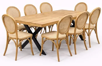 שולחן דגם יוגב חשוף+כיסא אליזבט טבעי