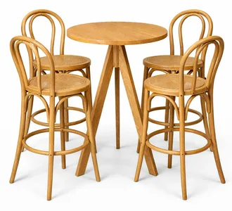 שולחן בר טוסקני טבעי+כסאות בר טונט טבעי