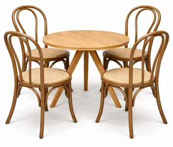 שולחן טוסקני טבעי + 4 כסאות טונט טבעי