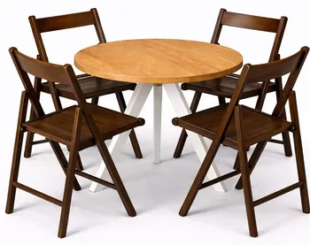 שולחן טוסקני רגל לבנה + 4 כסאות שלבים אפרקאי