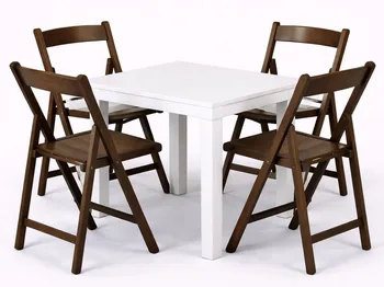 שולחן לבן 65/65 + 4 כסאות שלבים אפרקאי