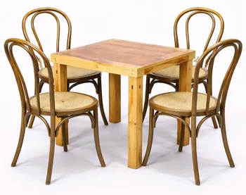 שולחן טבעי 75/75 + 4 כסאות טונט טבעי